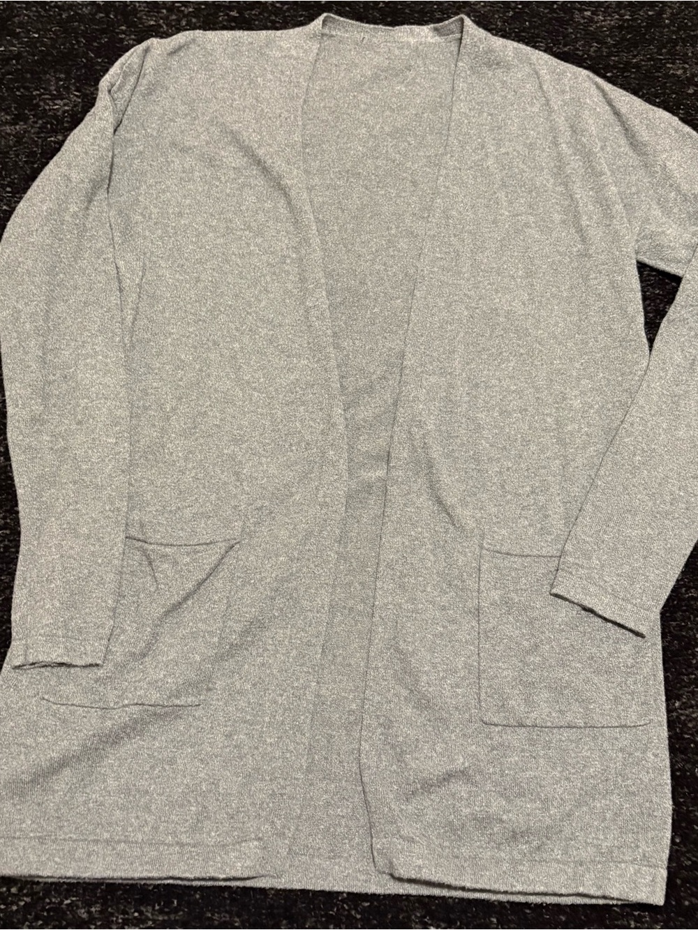 Lithe Grey Open-Front Women's Cardigan Sweater